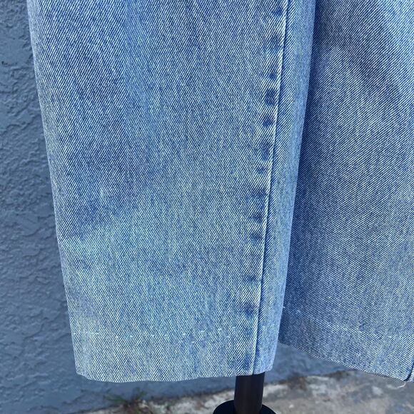 Vintage 90s Jeans 26 x 25 90s High Waisted Denim with tapestry Light Wash - Picture 8 of 10